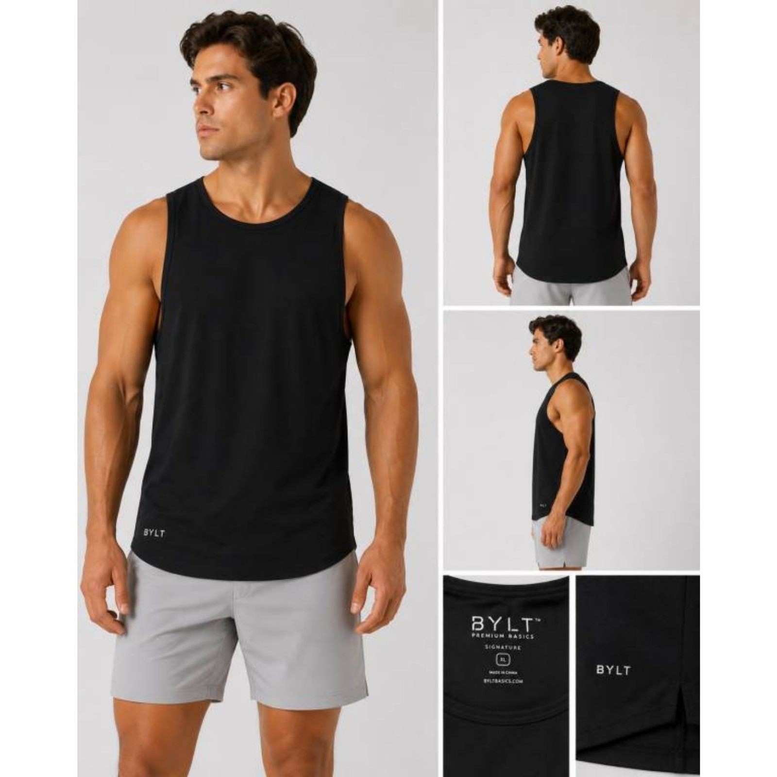 BYLT Premium Basics Signature Tank Top Men's XL Black Muscle Tank gallery