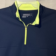 Nike Golf Tour Performance Therma Fit Mens Black Neon Yellow Pullover Large
