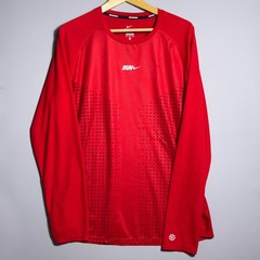 Nike Running Center Swoosh Shirt Mens Size XL Zoned Cooling Long Sleeve Red Gym