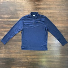 Reebok Mens L Navy Blue Workout Ready 1/4 Zip Pullover Top NWT Athleisure