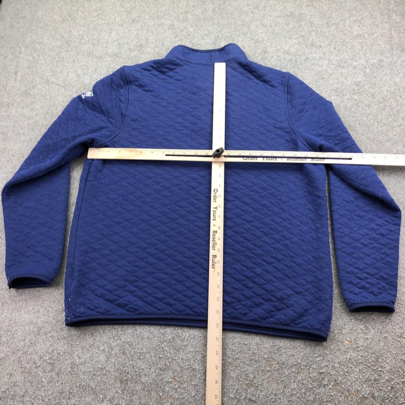 Holderness & Bourne Pullover Mens Large Blue Snap Mock Neck Long Sleeve Golf Top gallery