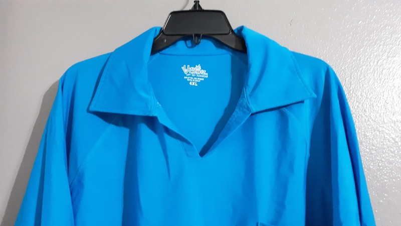 Men’s UV Skinz Blue UPF 50 + Sunwear Short Sleeve Summer Polo Shirt. Sz 4xl gallery