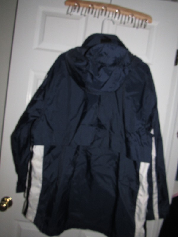 NIKE Golf Wind Rain Jacket Pullover Hooded Lined Toggle Waist Pockets Blue LARGE gallery