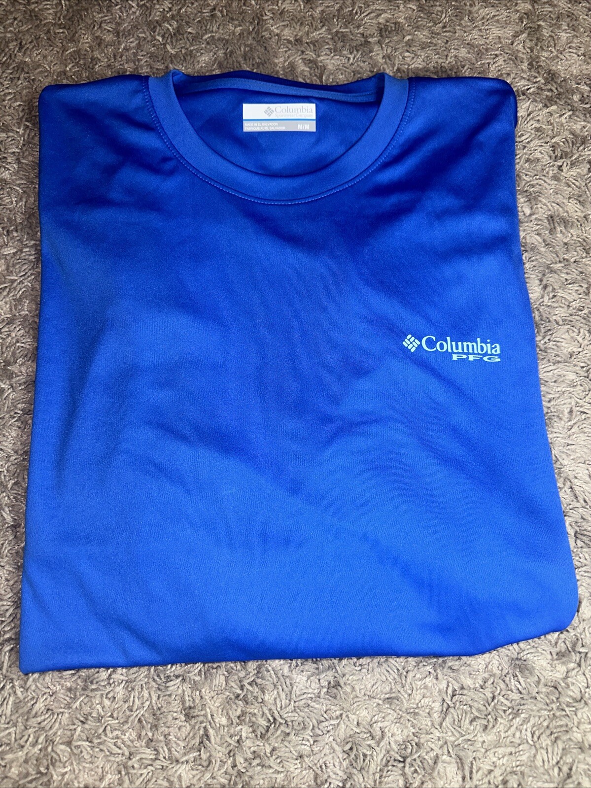 Men's Columbia Deep Waves Vent Blue Long Sleeve Sun Tee Shirt Medium MSRP $50 gallery