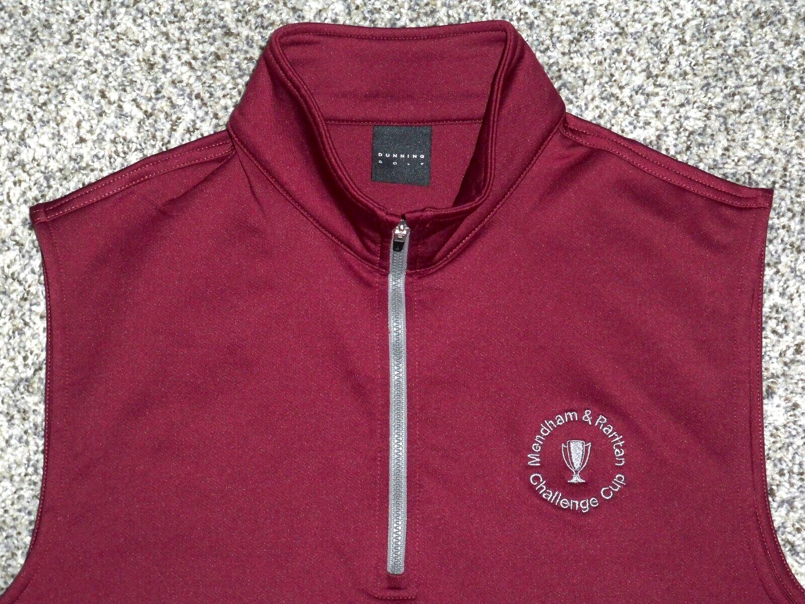 NWOT Men's DUNNING GOLF 1/4 Zip Golf Vest S MAROON w/DUNNING & Golf Logo gallery