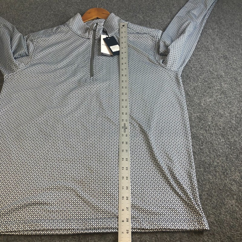MAELREG Performance 1/4 Zip Pullover Mens Large Blue White Long Sleeve Golf gallery