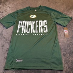 NFL Green Bay Packers Combine Training Shirt Short Sleeve Mens Small Green NWT