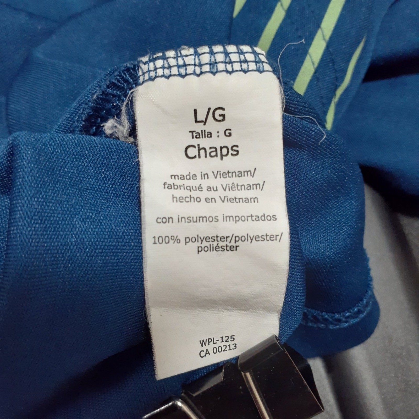 Chaps Activewear Top Men's Blue L Polyester Moisture-Wicking Polo gallery