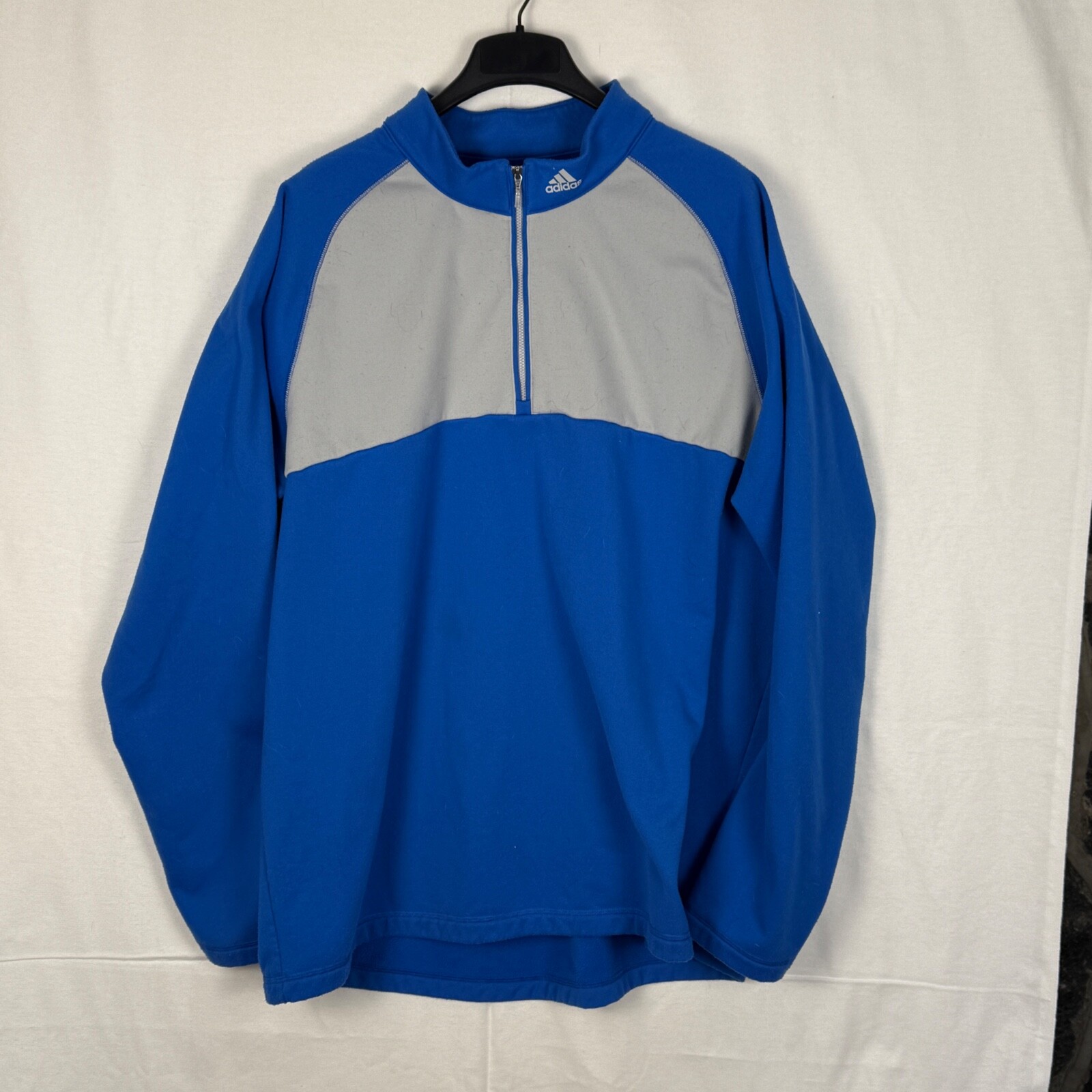 Adidas Golf 1/4 Zip GorpCore Mid-weight Pullover Gray/Blue 2XL NormCore Logo gallery