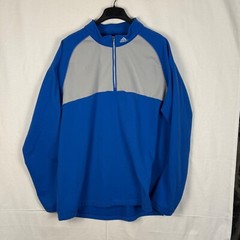 Adidas Golf 1/4 Zip GorpCore Mid-weight Pullover Gray/Blue 2XL NormCore Logo