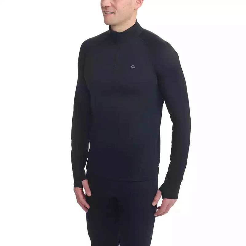 Paradox Men's 1/4 Zip Merino Blend Performance Base Layer Top, Black, Size L gallery