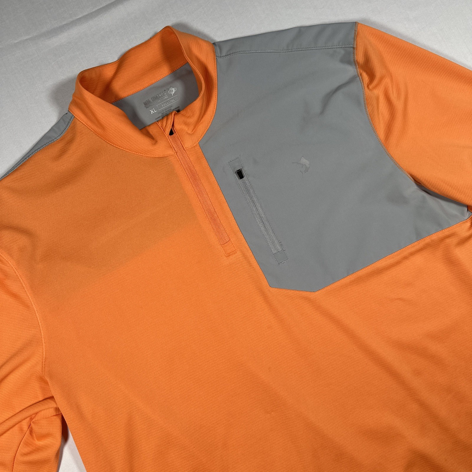 Real Legends Free Line Men’s Xl Long Sleeve 1/4 Zip Pull Over Orange / Gray gallery