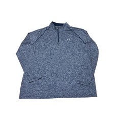 Under Armour HeatGear Mens XL Blue Space Dye 1/4 Zip Pullover Loose Fit Workout