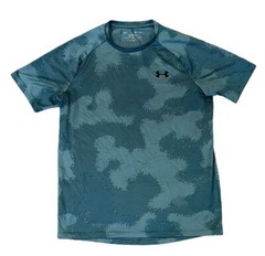 Under Armour Tech Tee Short Sleeve Shirt Teal Camo Print Men’s Small