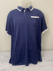 Liberty Pro Mens Athletic Polo Shirt Sz XL Blue Golf Pocket Moisture Control P