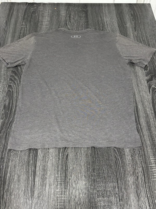 Under Armour HeatGear Gray Solid Crew Neck Logo Loose Fit T-Shirt Men’s M gallery