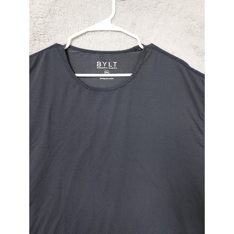 Bylt Shirt Men XXL Premium Basics Athletic Performance Short Sleeve Navy Pin Dot gallery