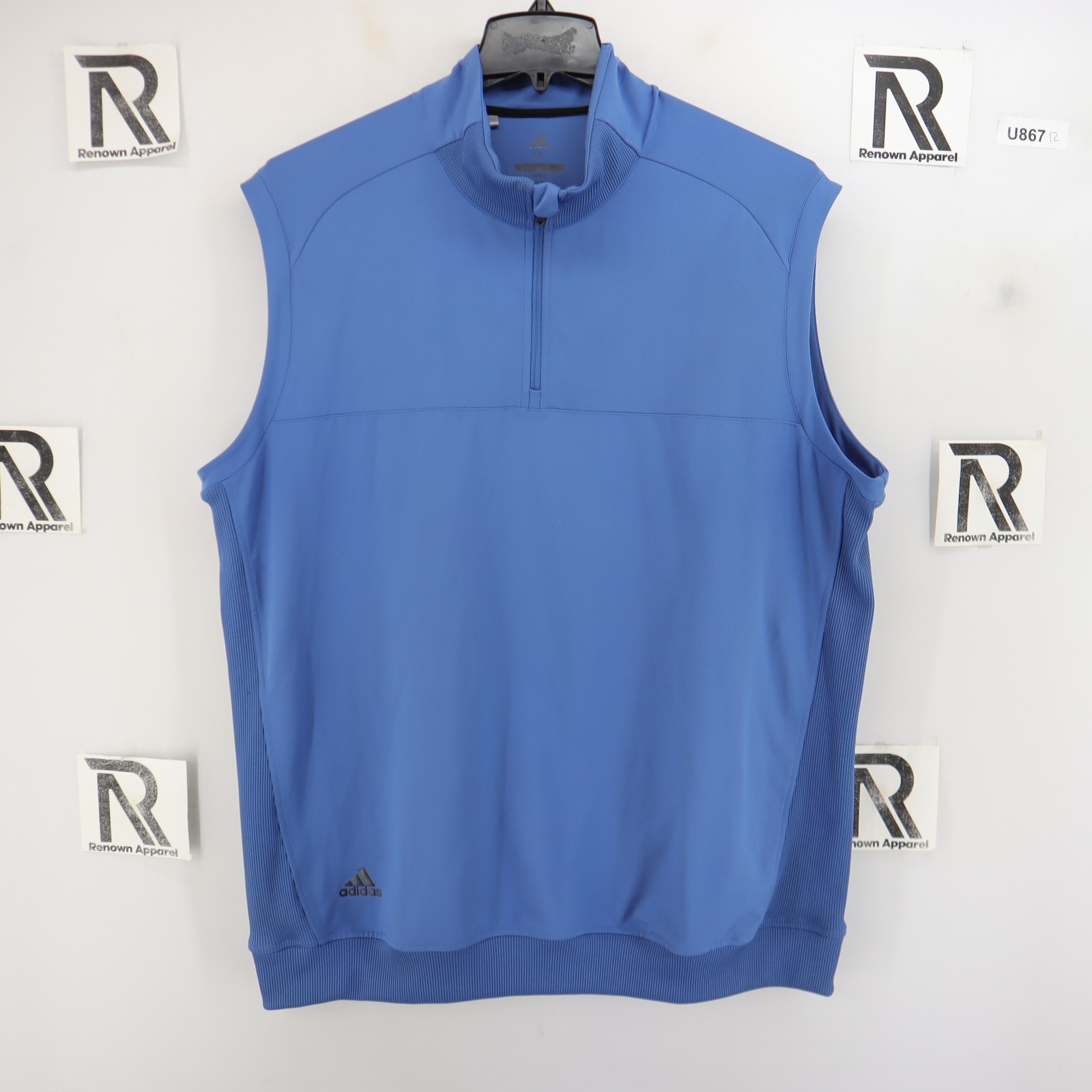 Men's Adidas Golf Blue Quarter Zip Golf Vest Size XL Performance Excellent gallery