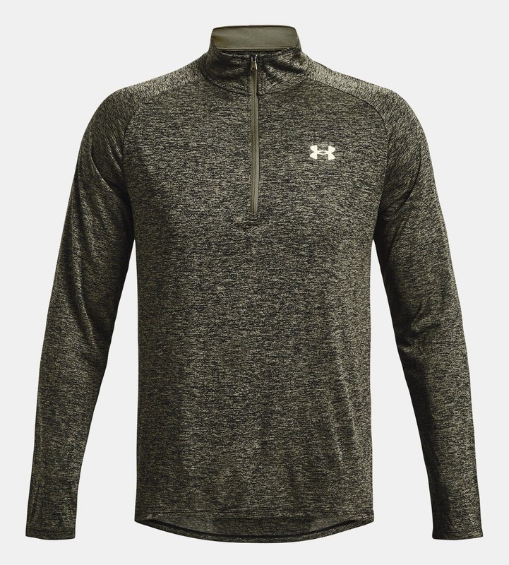 Men's UA Tech ½ Zip Long Sleeve Marine OD Green/black/white Under Armour Shirt L gallery