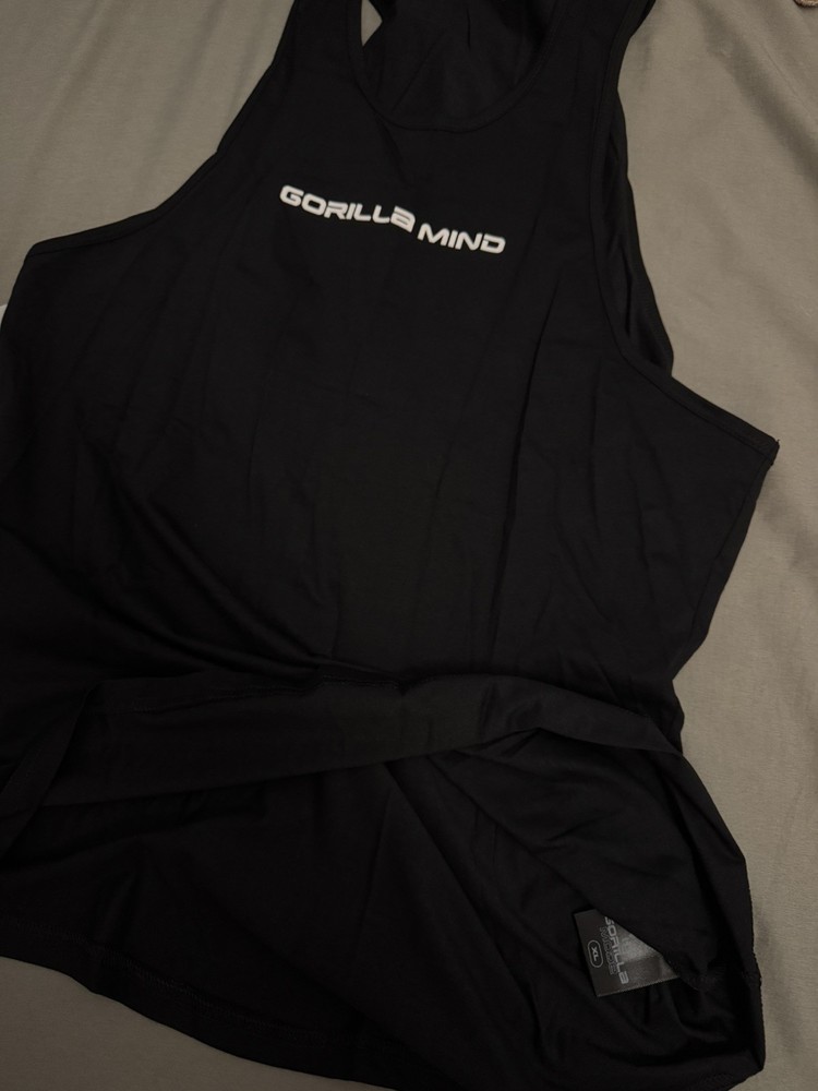 Gorilla Mind Gorilla Mode Mens Tank Top Shirt XL Black Gym Workout Stretch