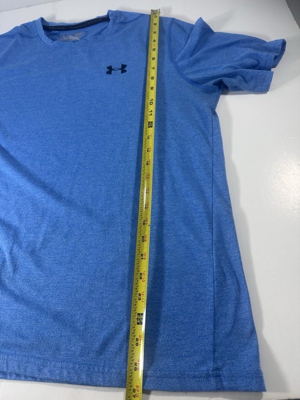 Under Armour Thread Borne Heat Gear Blue T Shirt Men’s Large Loose Fit UA Logo gallery