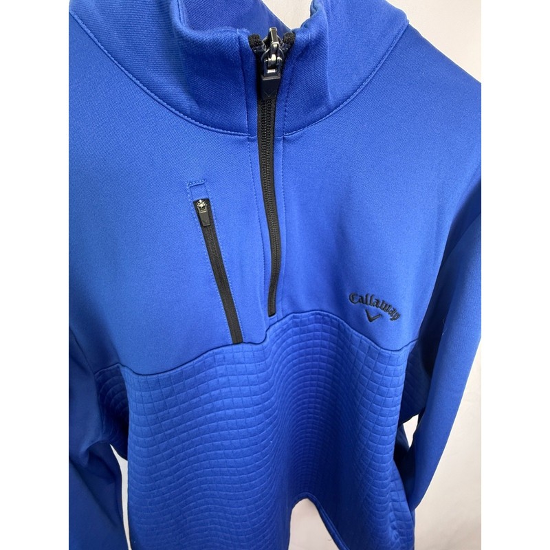 Callaway Golf Blue Quarter Zip Pullover Performance Stretch Active Layer Large gallery