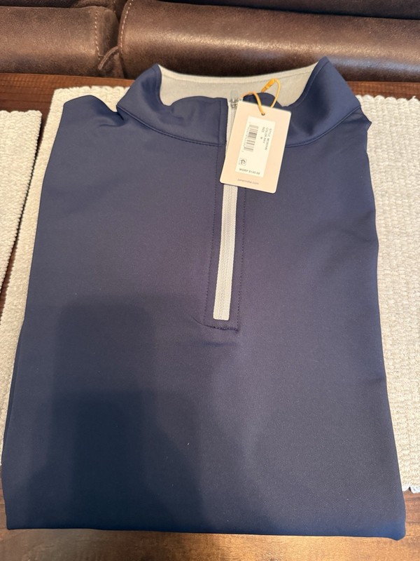 Peter Millar Size Medium Perth Performance Quarter-Zip, Navy, NWT, $145 gallery