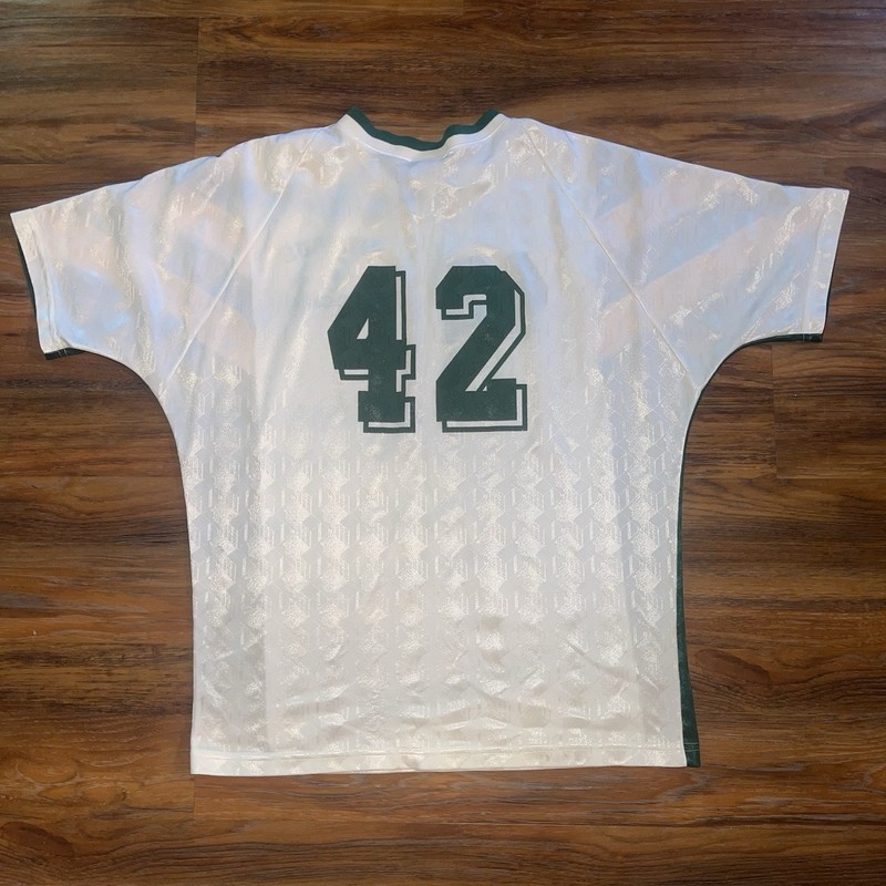 Vintage Liga Men's L College Soccer Jersey Striped Geometric Emmaus USA 90s #42 gallery