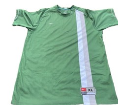 Nike Men’s Team Soccer Green Grey White Striped Jersey Shirt sz XL