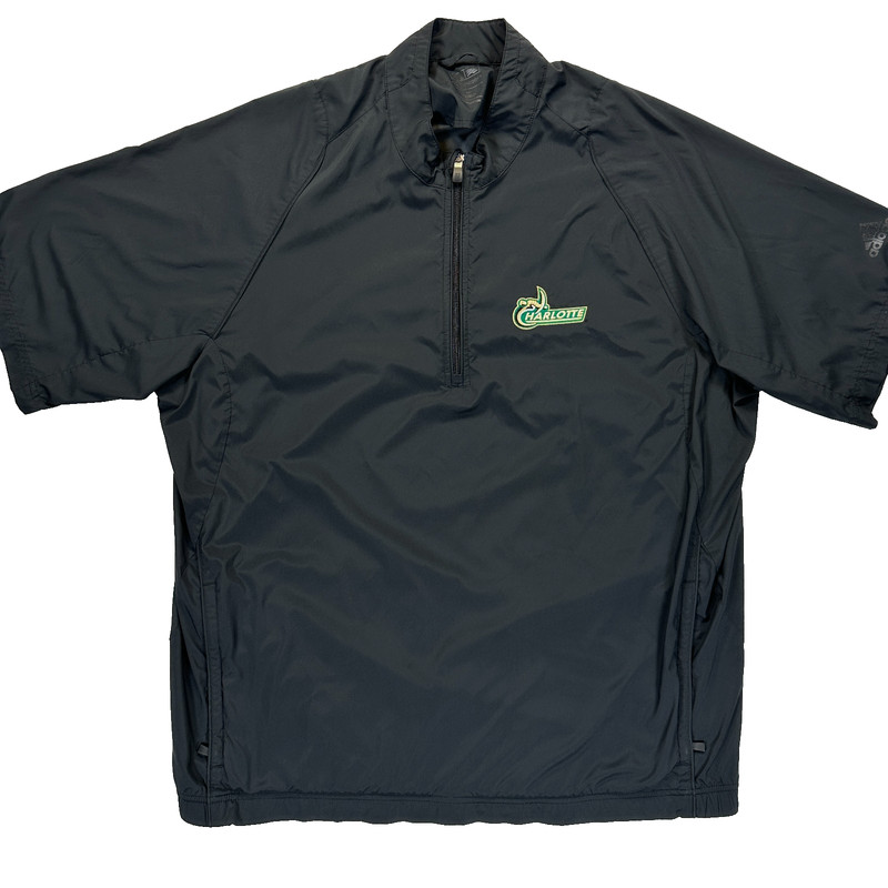 Adidas ClimaProof Charlotte 49ers Pullover Windshirt XL Black 1/4 Zip Short Slv gallery
