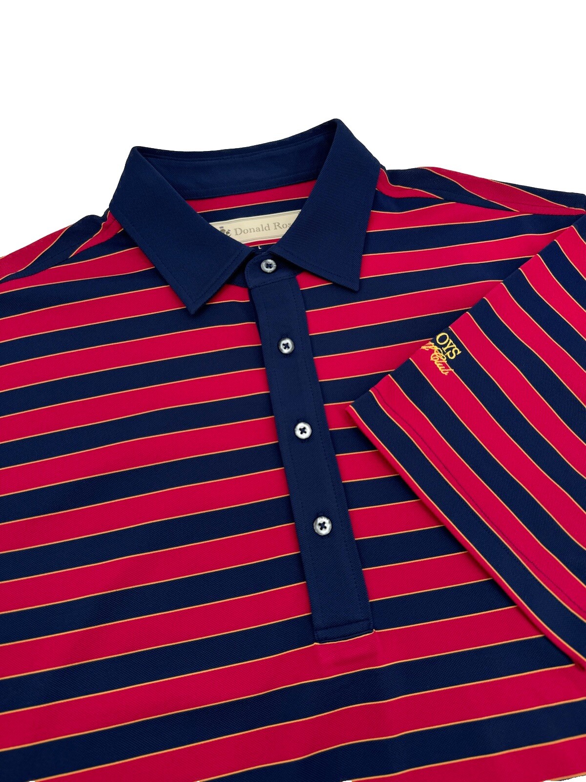 Donald Ross Polo Shirt Performance Stretch Large Striped Cowboys Golf Course gallery
