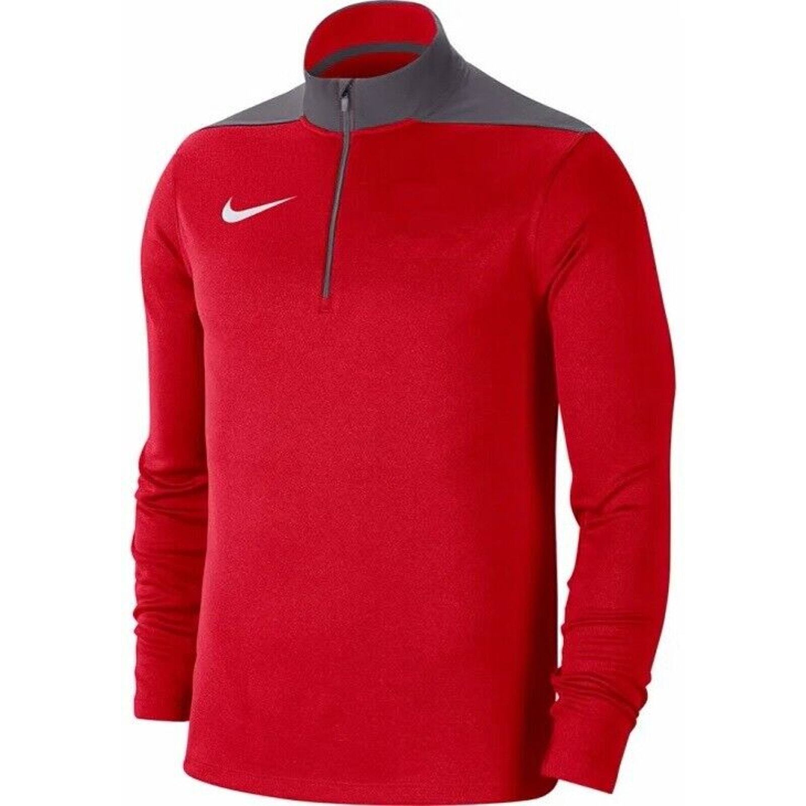 Nike Dri-Fit Quarter-Zip Pullover Scarlet Red/Grey Fan DH3410-391 Men's Small gallery