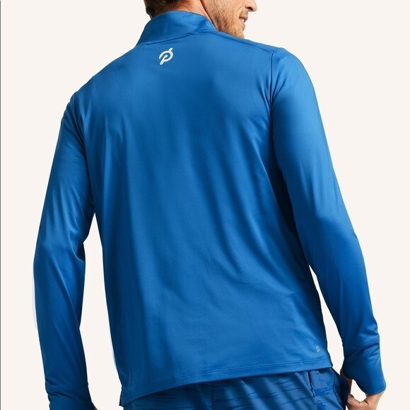 Peloton “Warm Up” ¼-Zip Performance Jersey, NWT - Mens XL - Blue gallery