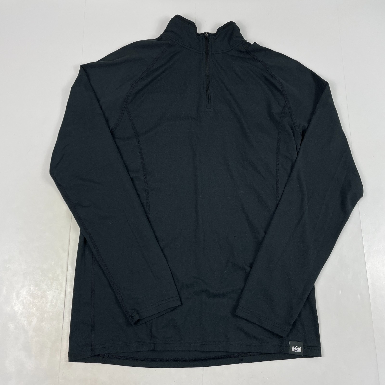 REI Shirt Mens Medium Black 1/4 Zip Pullover Baselayer Golf Climbing Workout Gym gallery