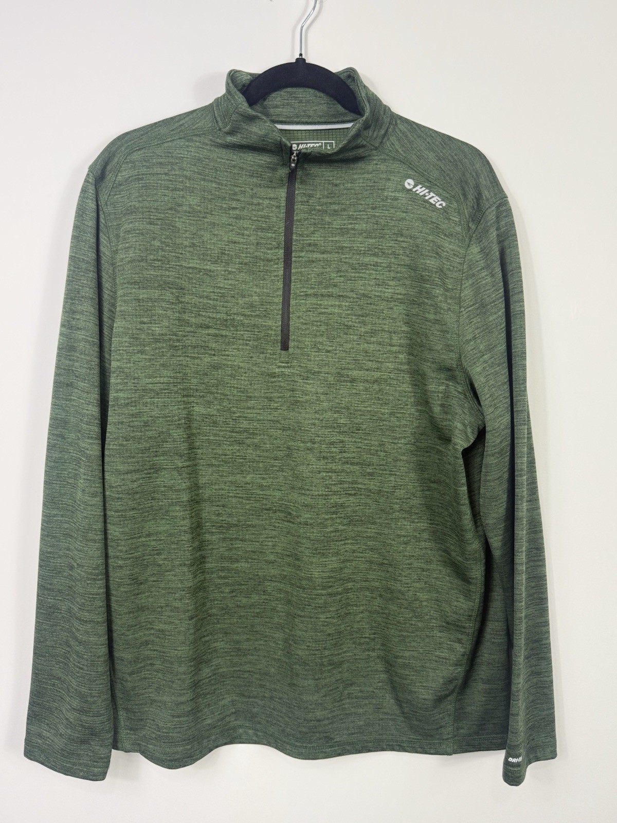 Hi-Tec DRI-TEC 1/4 Zip Pullover Green Mock Neck Long Sleeve, L gallery