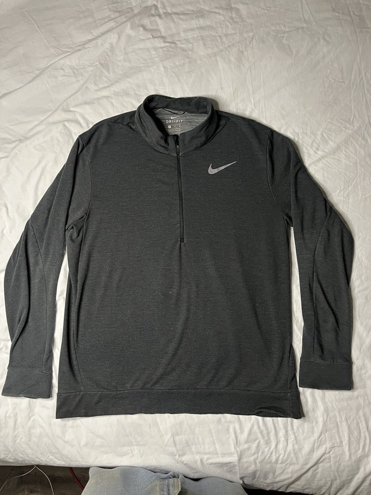 Nike Pullover Men’s Size XL Gray 1/4 Zip Long Sleeve Training Shirt 885412-010