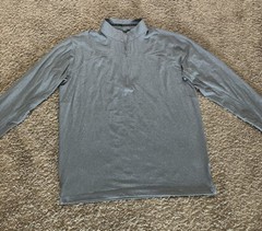 SPYDER Active Mens Medium 1/4 Quarter Zip Pullover Sweater Gray Stretch XL