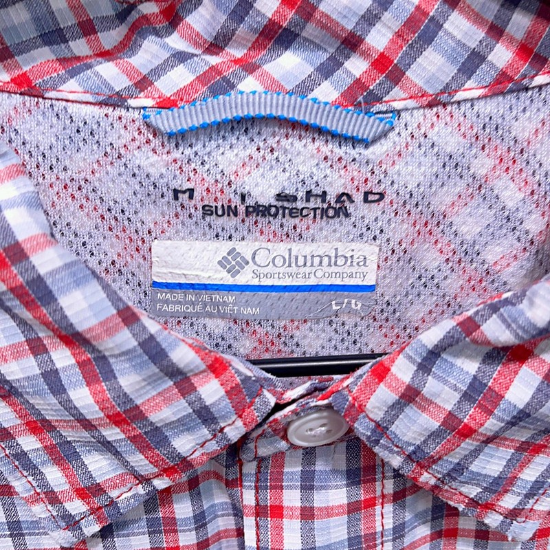Columbia Short Sleeve Silver Ridge Hiking Shirt Gray Red Plaid AM7429 Mens Large gallery