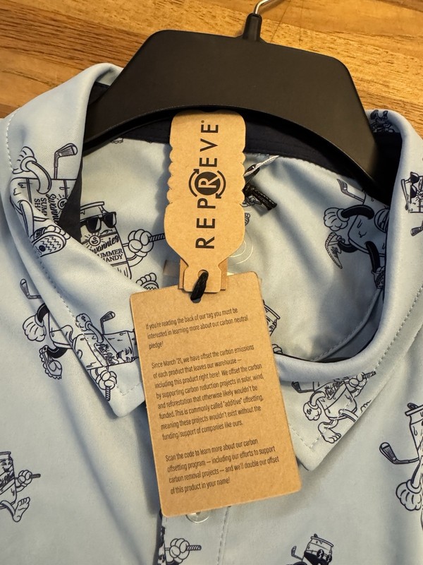 Swannies Golf Performance Short Sleeve Golf Polo XXL Blue Beer Can Print NWT gallery