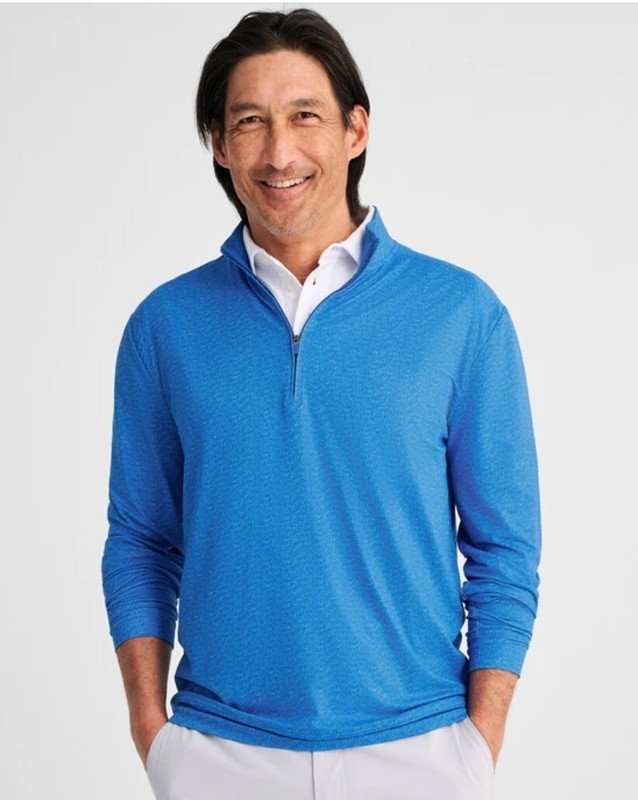 New! Medium Johnnie O ⛳️ Mens Miltons 1/4 Zip Golf Pullover Pipeline Blue gallery