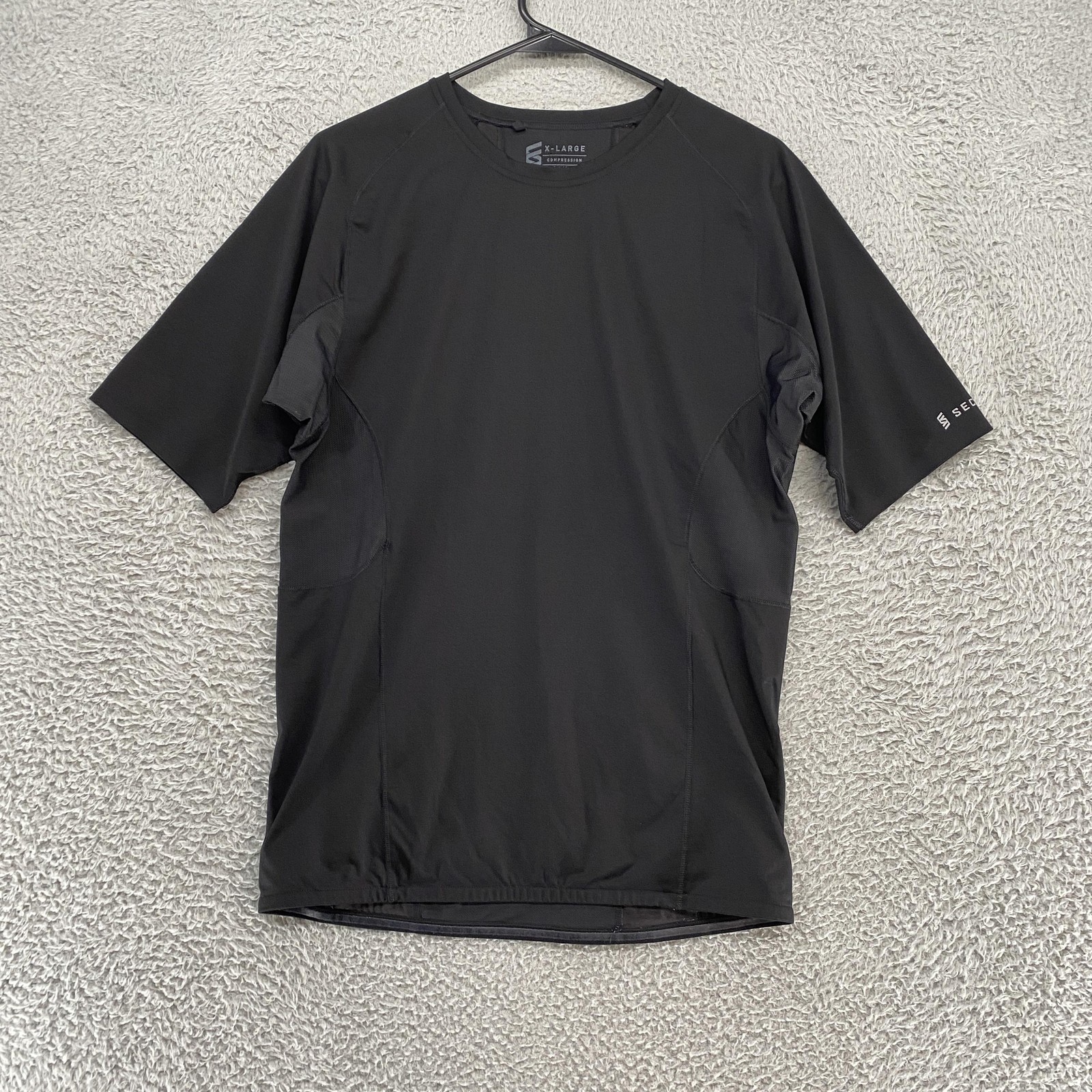 Second Skin Compression Shirt Mens XL Black Short Sleeve Running Training gallery