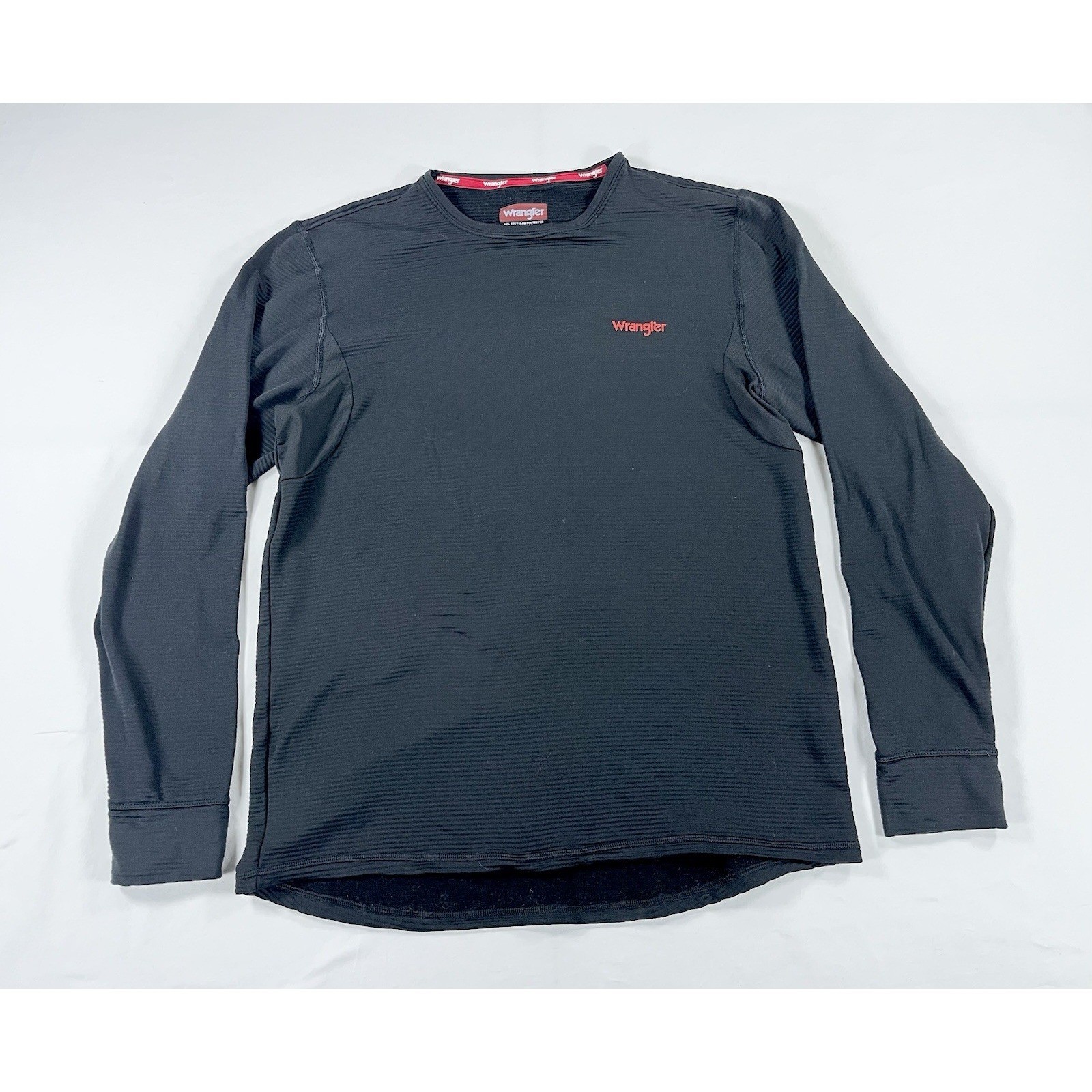 Wrangler Performance Mens L Black Long Sleeve Thermal Base Layer Shirt Wicking gallery