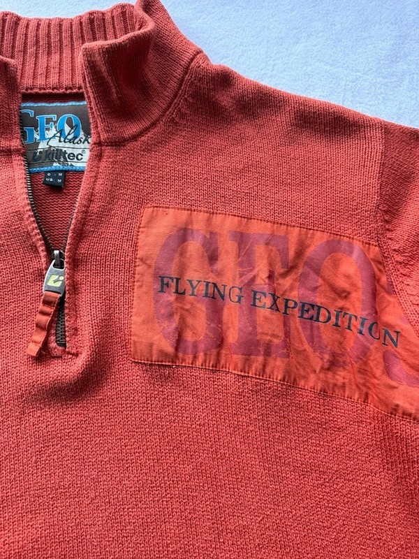 Killtec Geo Alaska Men Medium Orange Half Zip 100% Cotton Pullover Mock Neck gallery