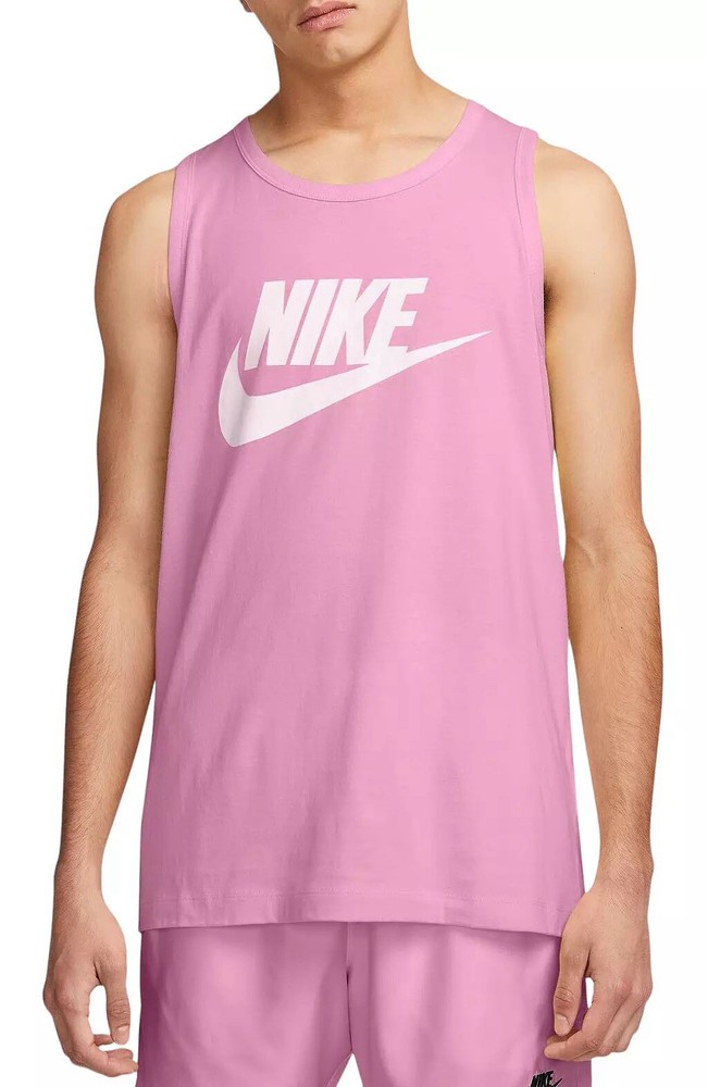NWT Nike Men's Sportswear Logo Tank Top in pink rose Size Medium