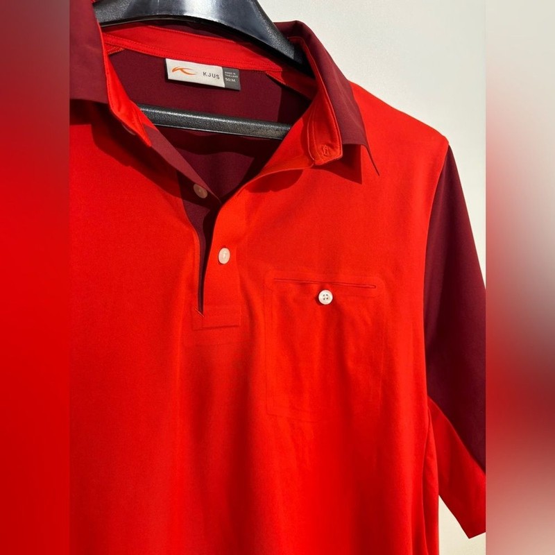 KJUS Red Golf Polo - Two-Tone Accents - Medium gallery