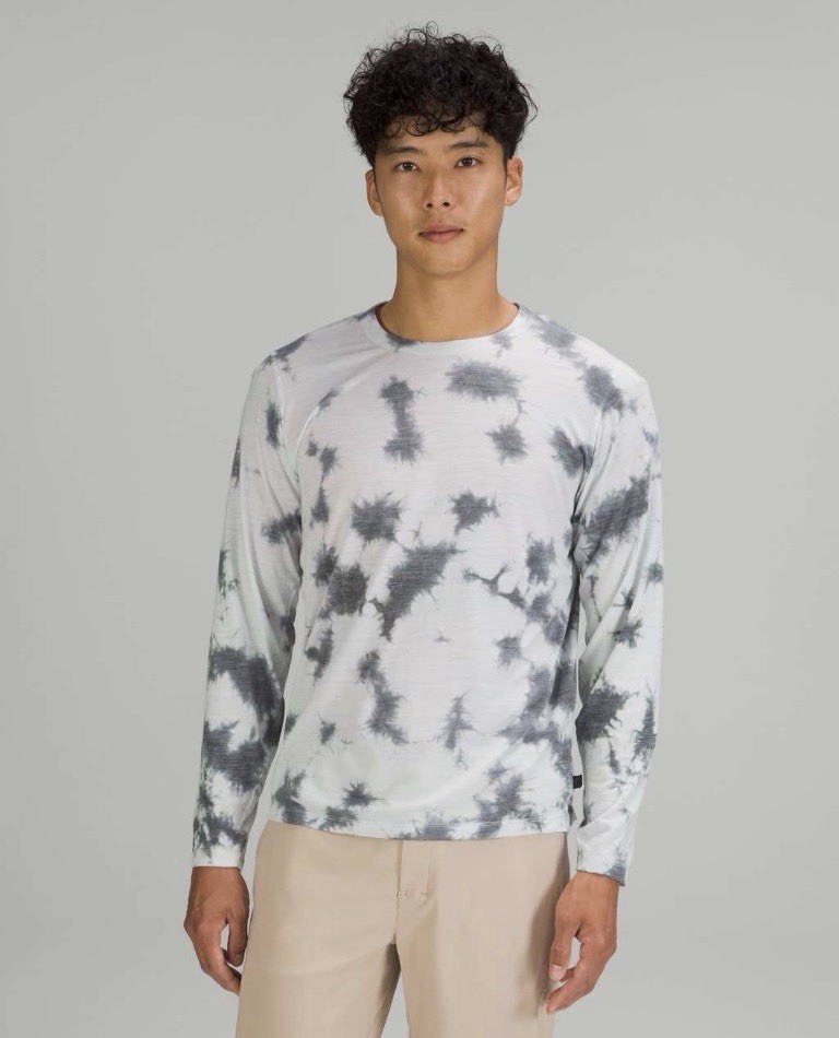 Lululemon Lab Merino Wool Blend Crew Shirt Vapor Asphalt Grey Graphite Tie Dye