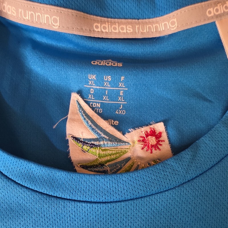 Indonesia adidas Response Men’s XL Blue Breathable Mesh Crewneck T-Olympic Rings gallery