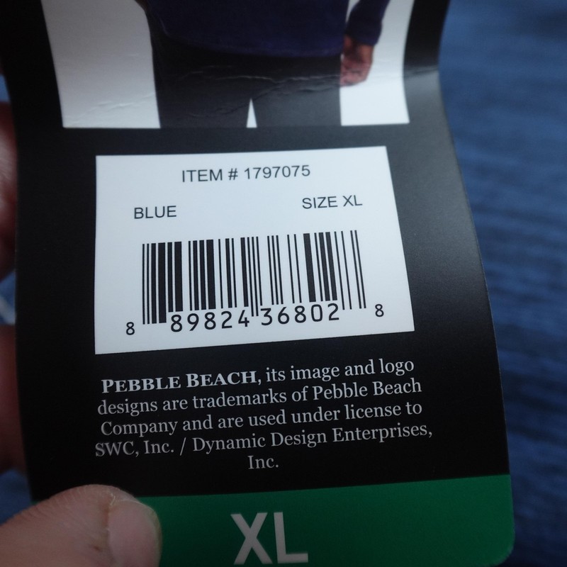 NEW Pebble Beach Pullover Mens XL Blue Performance 1/4 Zip Golf Sweatshirt Top gallery
