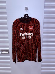 RARE adidas M Arsenal Training Pre Match Warm Top Scarlet Red Black Long Sleeve