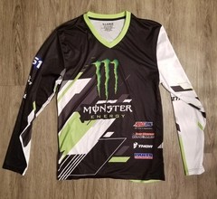 Monster Energy Shirt Men’s Size XL Long Sleeve ArenaCross Jersey Logo V-Neck